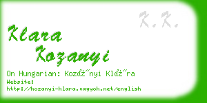 klara kozanyi business card